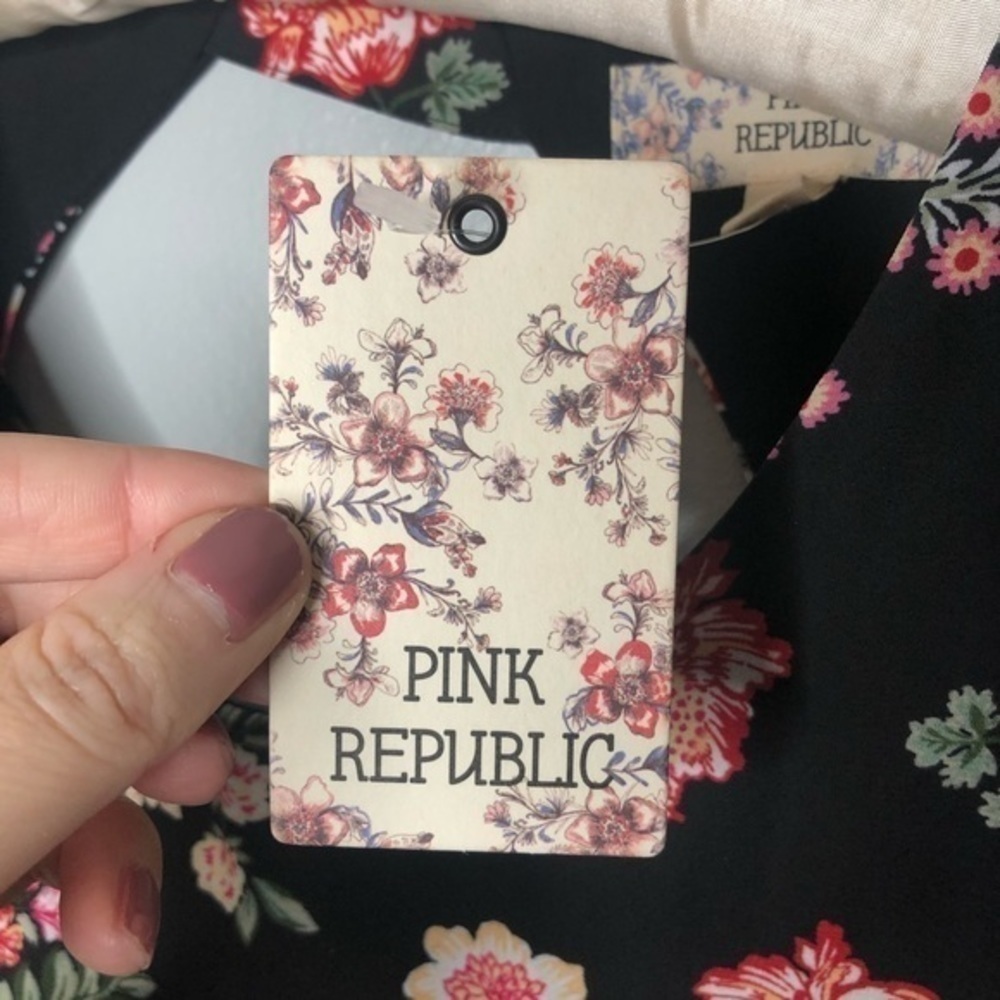 NEW Pink Republic floral flower open keyhole Back Shift Dress summer size small - Picture 5 of 8